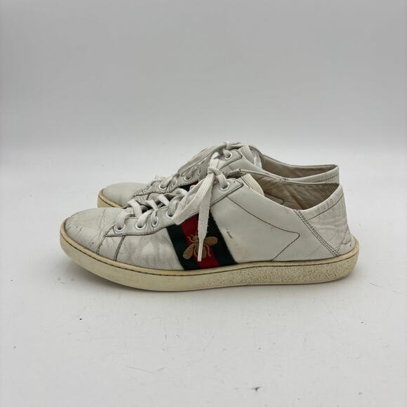 Gucci Ace Stripe Golden Bee Sneakers Women's 37.5 / 7.5 Old Money - Picture 5 of 13